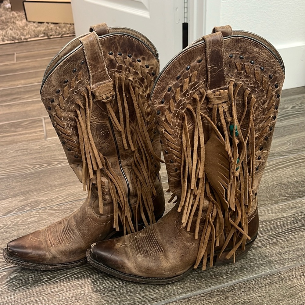 Women's Ariat Brisco Fringe Snip Toe Cowgirl Boots